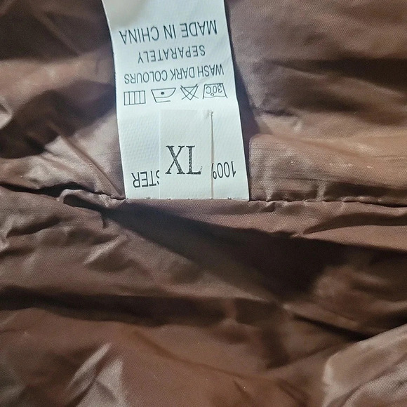 🛍Brown Puffer Vest Drawstring Waist Zippered Womens Size XL - Picture 3 of 6